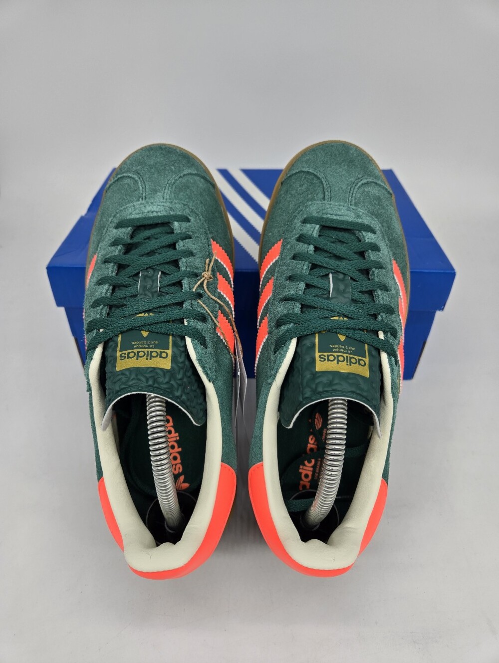 Adidas Gazelle Bold JQ7408 Collegiate Green Signal Coral Shoes Women's Size 8.5 - Picture 5 of 8